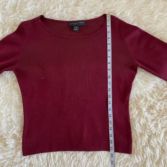 Geoffrey Beene Sport Silk Blend Sweater in Burgundy, size M - Picture 7 of 7